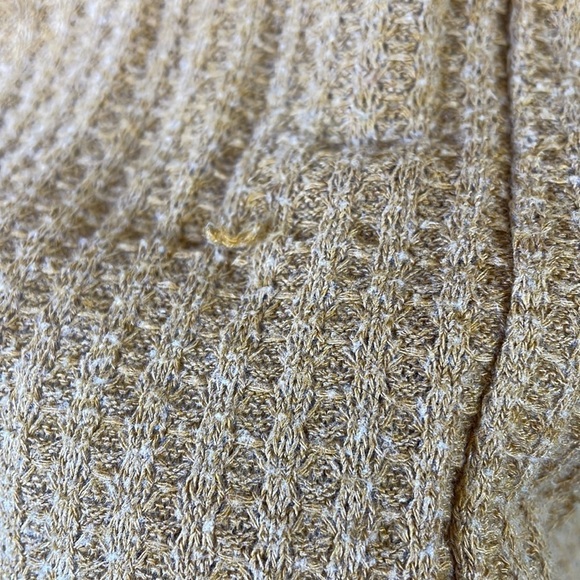 Miholl mustard waffle knit button up long sleeve sweater size L - Picture 3 of 8